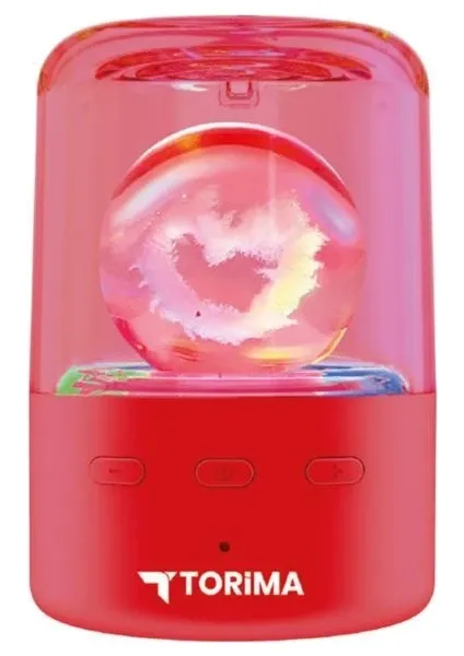 Bluetooth Hoparlör Rgb Işıklı Kablosuz Hoparlör D73 Kırmızı