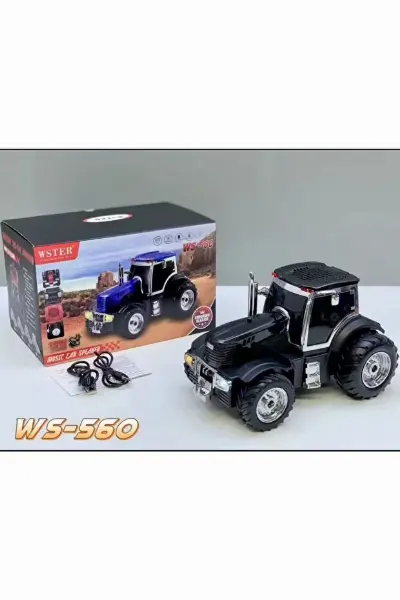 WSTER WS-560 Traktör Görünümlü Taşınabilir Kablosuz Bluetooth Hoparlör ve Radyo
