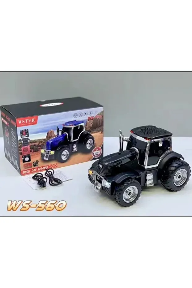 WSTER WS-560 Traktör Görünümlü Taşınabilir Kablosuz Bluetooth Hoparlör ve Radyo