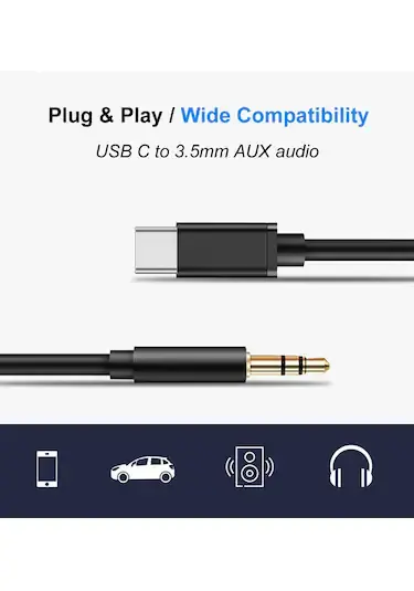 Ktools Sound Usb-c To Type-c 3.5 Mm Aux Kablo