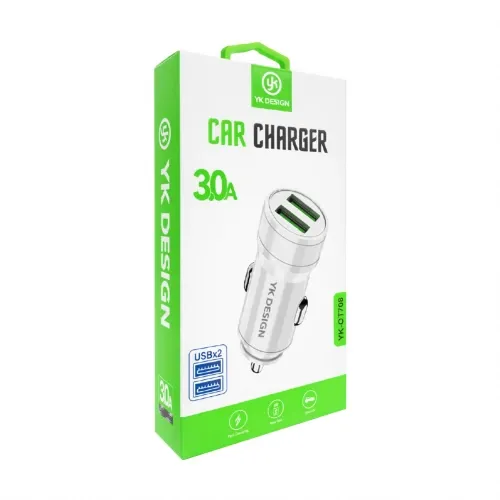 Toptan YK Design YK-OT708 3A Oto Başlık | 2xUSB Çıkış
