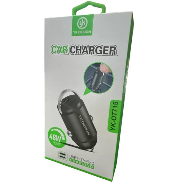 YK Design YK-OT715 PD 48W Araç Gerçek Hızlı Şarj Başlığı