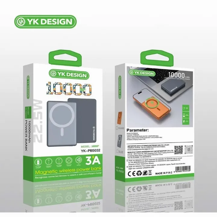 YK Design YK-PB5032 10.000 Mah 22.5W 3A Magsafe Powerbank