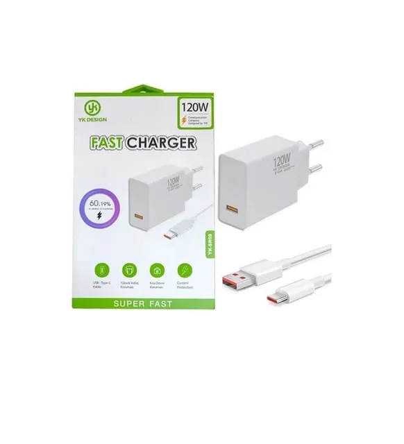 Yk Design Yk-sr69 120w Usb Şarj Başlığı Ve Usb-typec Kablo