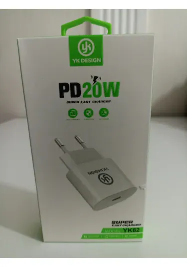 Yk Design Yk82 Pd20w Süper Hızlı Şarj Başlığı Beyaz-Sadece Adaptör