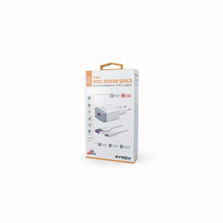 Syrox Q32 Type-C Hızlı Quick Şarj Aleti 3,0A