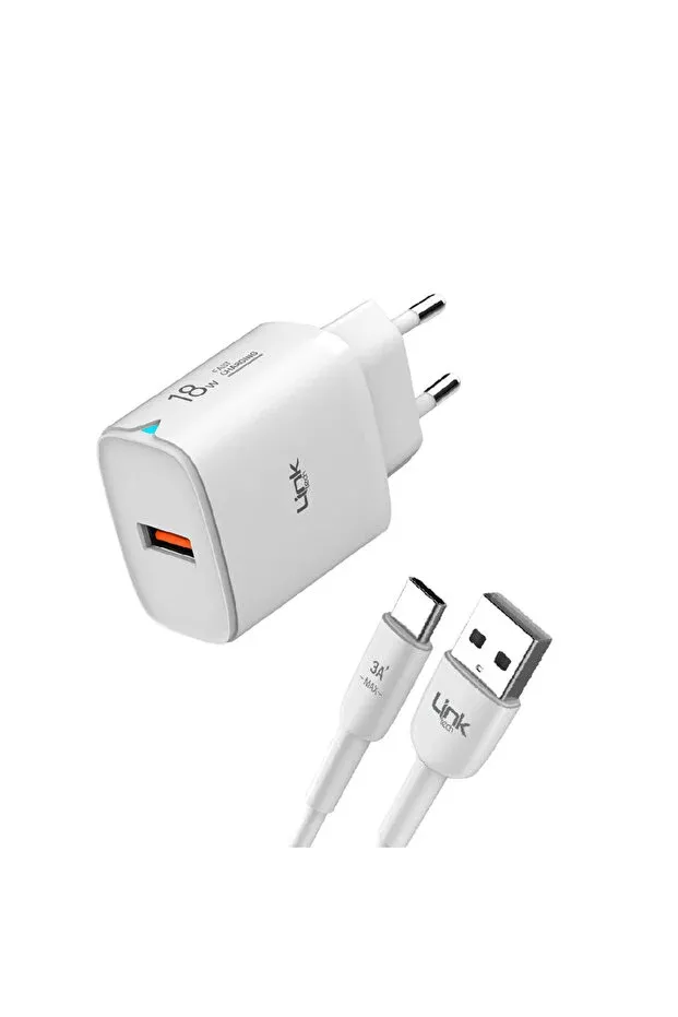 C303 Safe 18W USB-A Tip-C Kablolu Hızlı Şarj Cihazı Beyaz